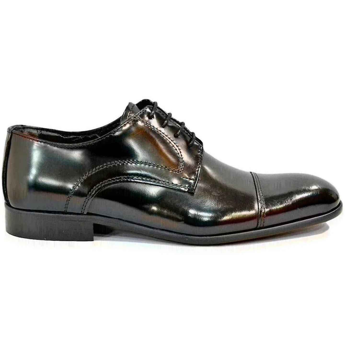 ALESSANDRO GILLES MEN'S SHOE SC10 BLACK LEATHER EVENING SHOES