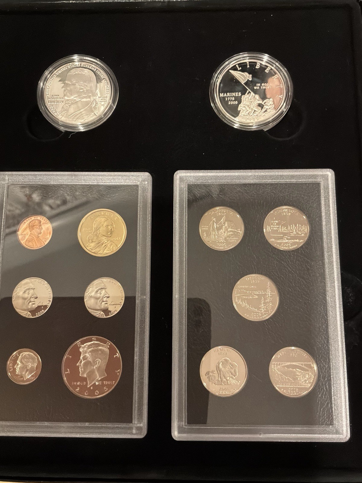 2005 US Mint American Legacy Collection Complete OGP COA 2 Silver Dollars Set