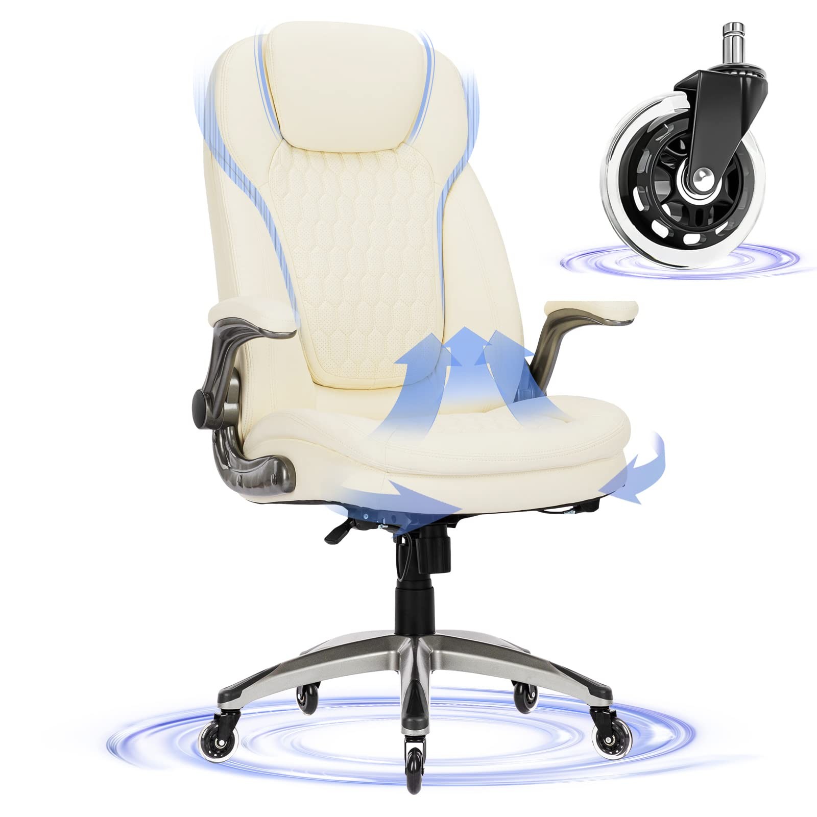 Executive Office Chair-Ergonomic Computer Desk Chair with Upgraded Caster for...