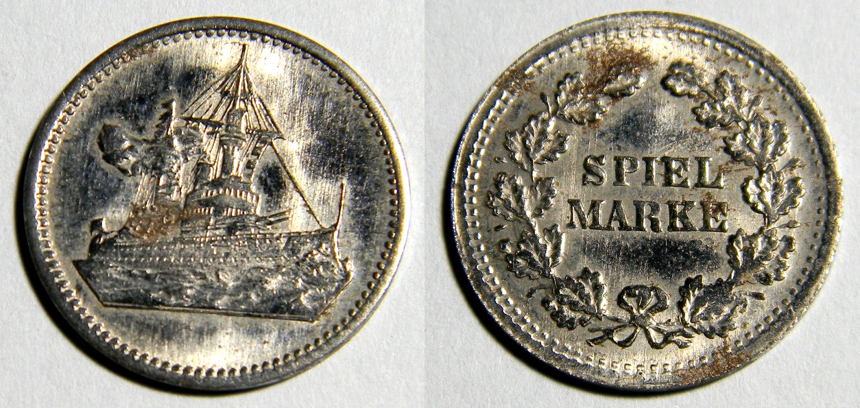 Germany  Spiel Marke Counter Token Ship   (S-134)