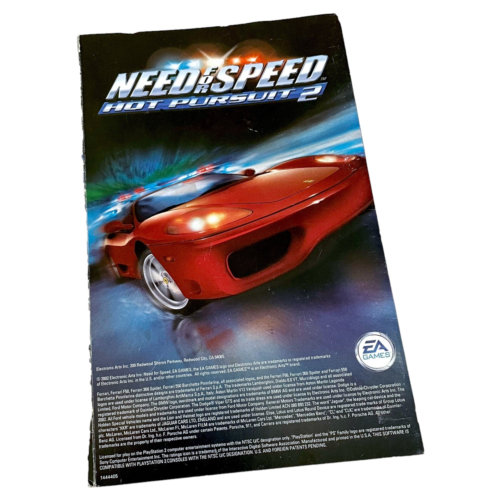 Need for Speed Hot Pursuit 2 PS2 Instruction Booklet Manual 2002