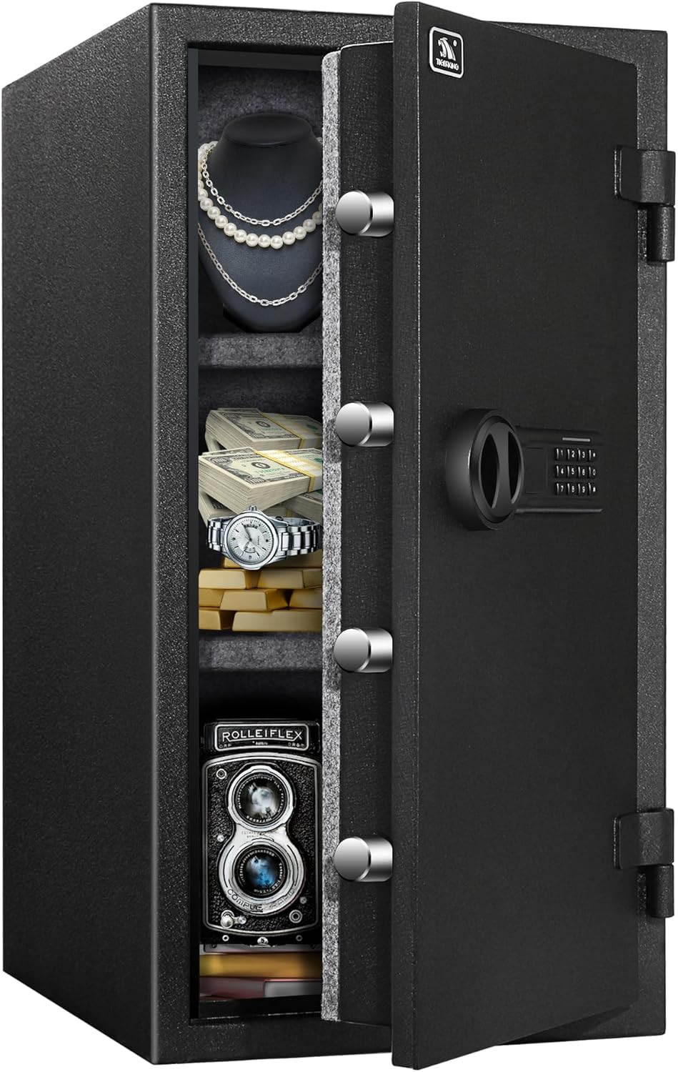 Fireproof Safe,3.47 Cubic Feet Home Safe Box, Large Steel Digital Safes Box with
