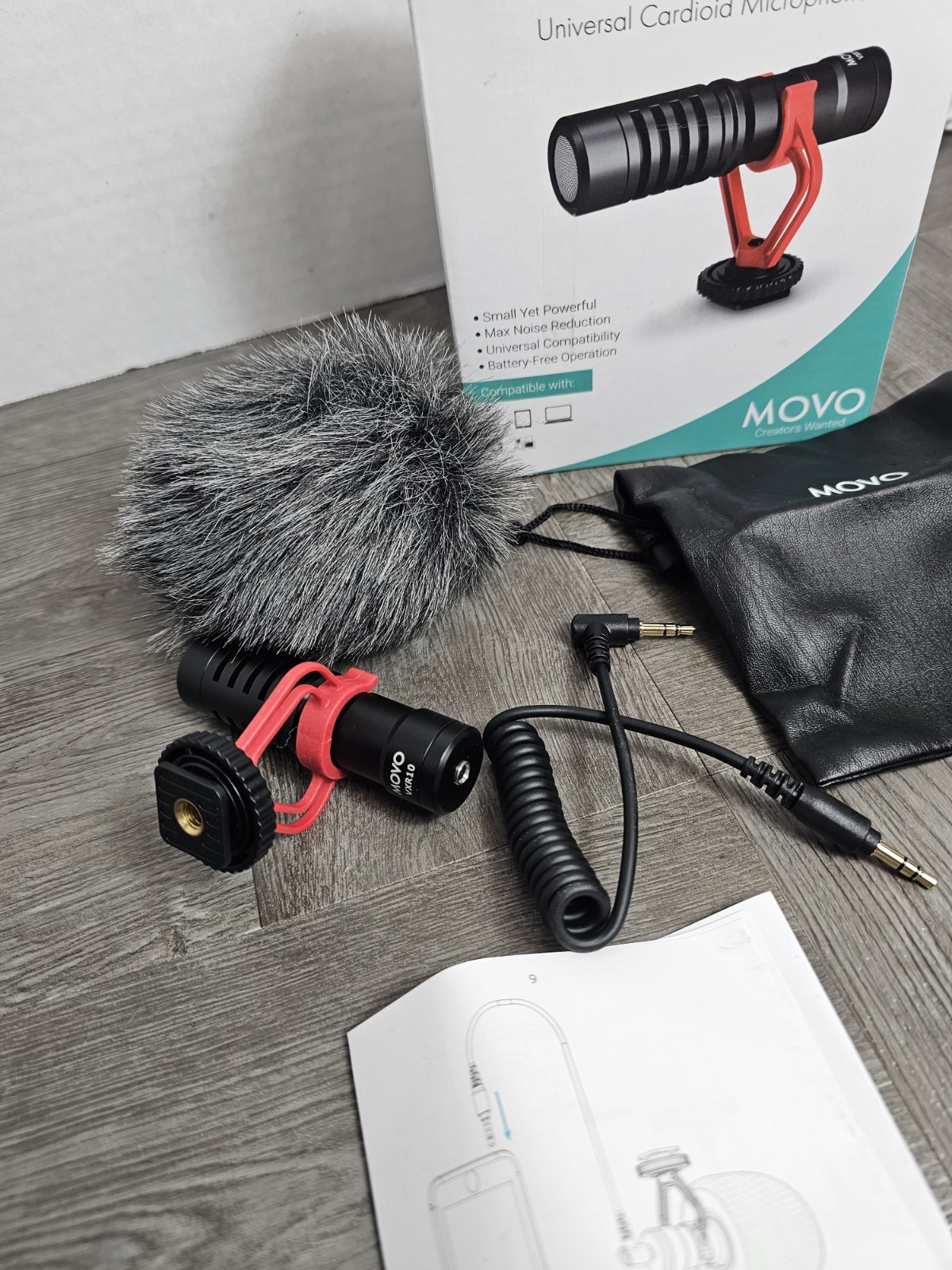 Movo VXR10 Universal Cardioid Condenser Video Microphone with Shock Mount