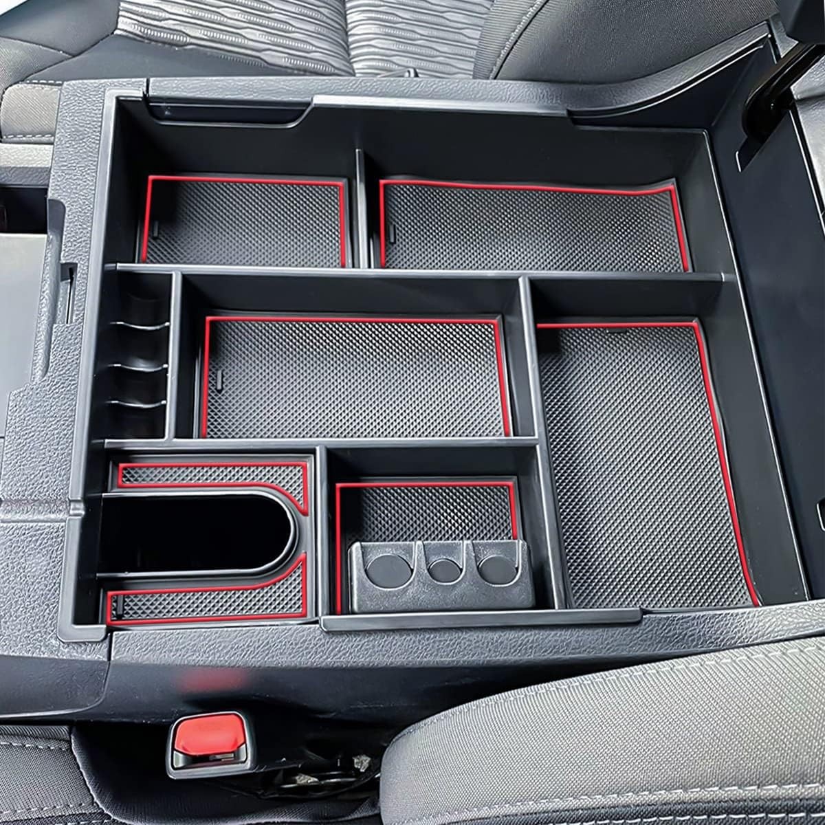 Center Console Organizer Compatible with 2014-2021 Tundra Accessories, Crew red