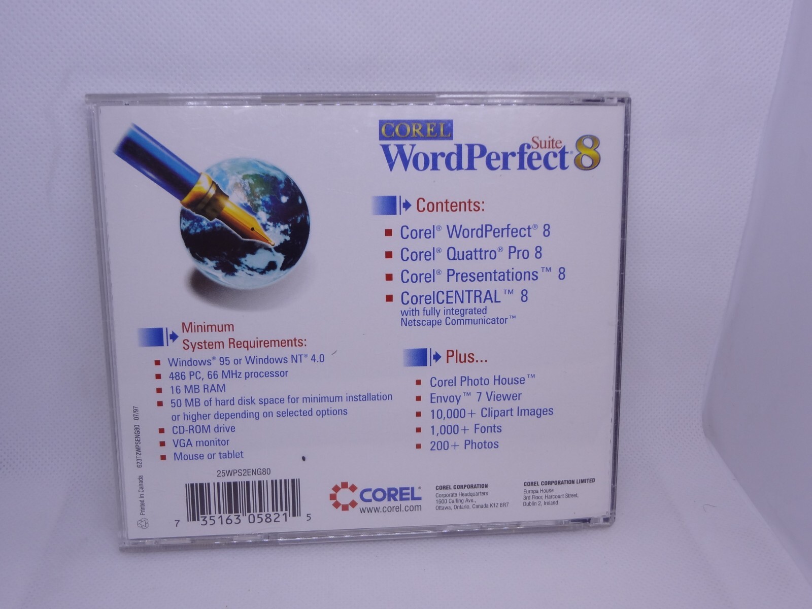 Corel WordPerfect Suite. Original disk. (WP, Quattro Pro, Presentation & more)