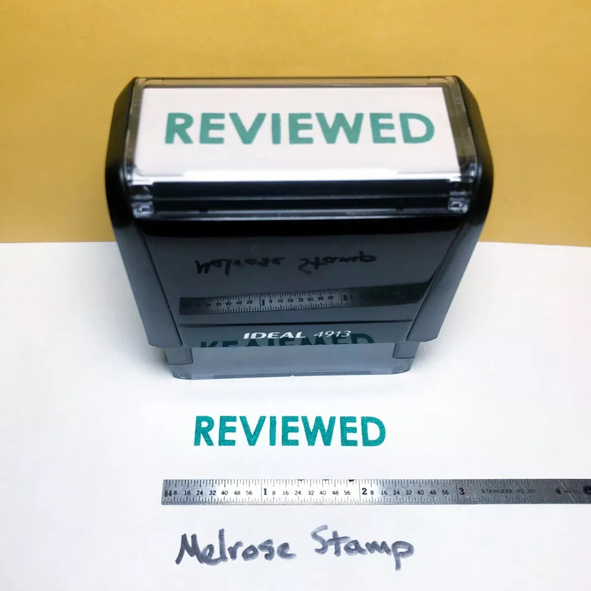 Reviewed Rubber Stamp Green Ink Self Inking Ideal 4913