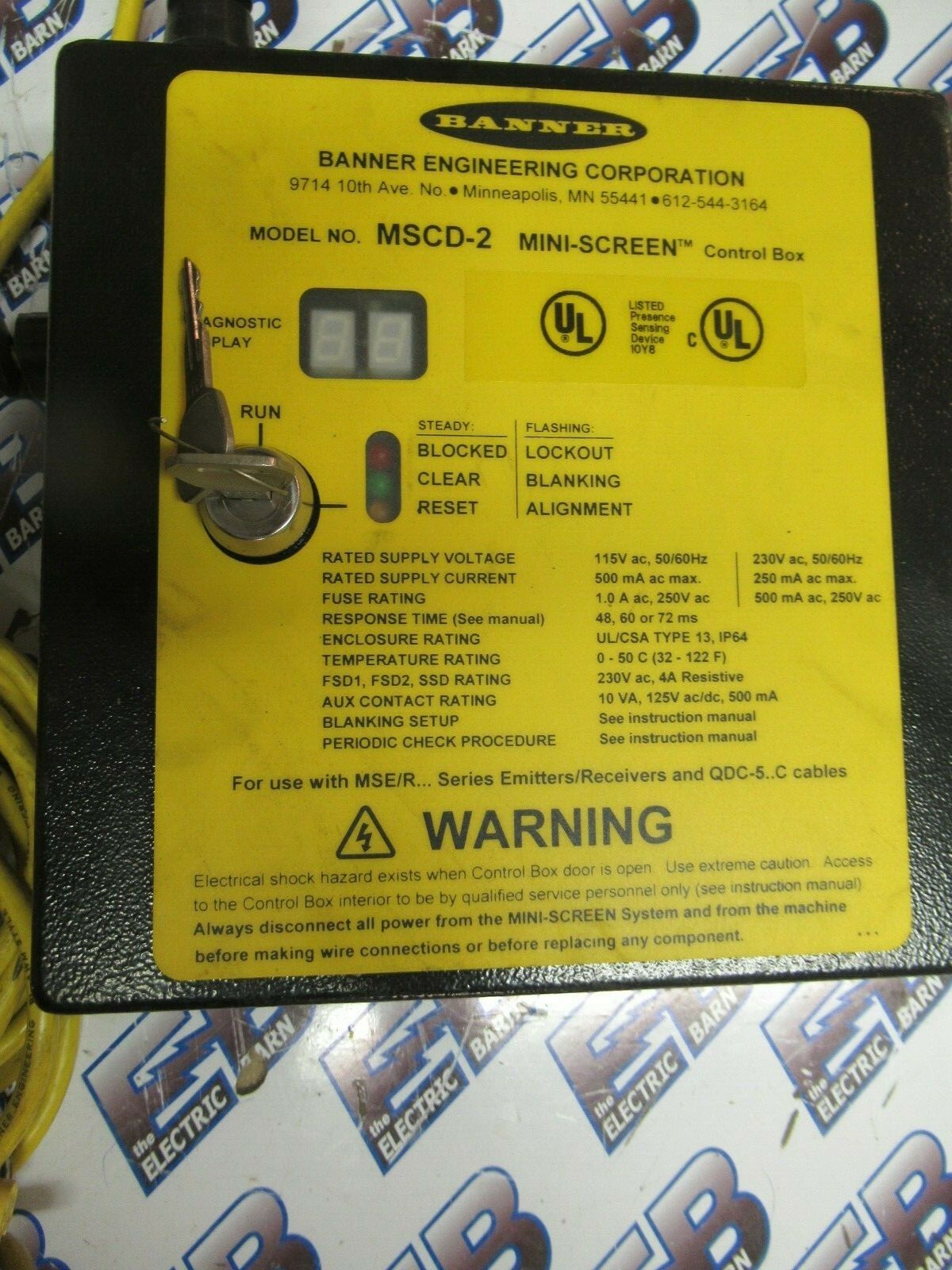 Banner MSCD-2, Mini-Screen Control Box, Light Curtain