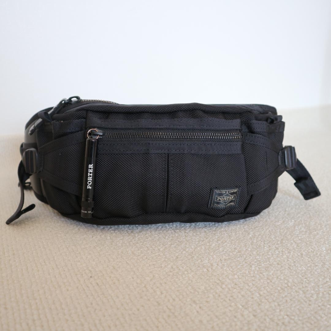 Yoshida Porter Heat Body Bag Waist Bag Ballistic Nylon Black Men's From Japan