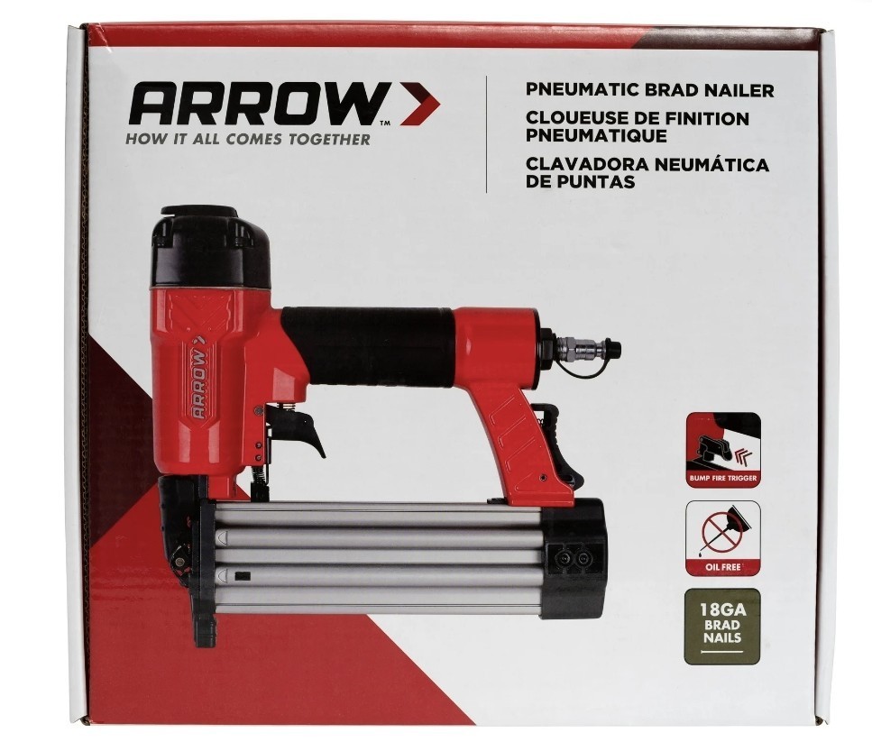 Arrow Fastener PT18G 120 psi 18 ga. Red Pneumatic Brad Nailer Oil Free