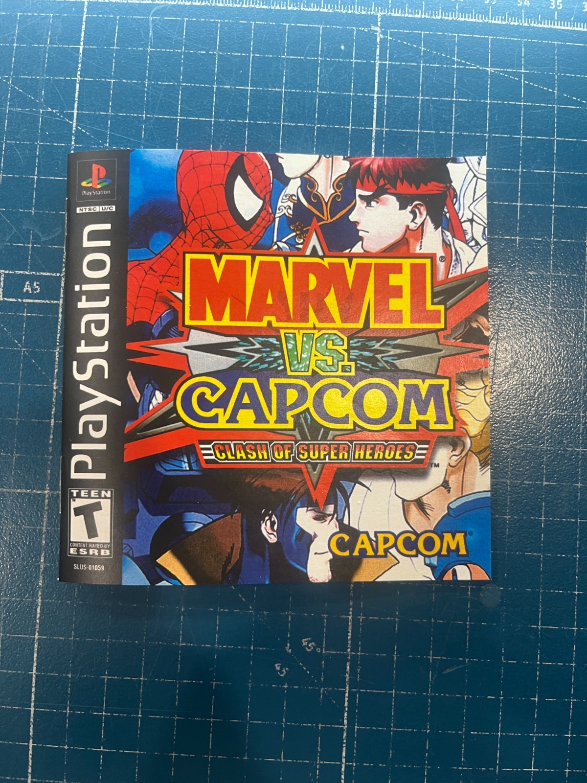 Replacement Manual for - Marvel vs Capcom - Sony PS1 Instruction Booklet