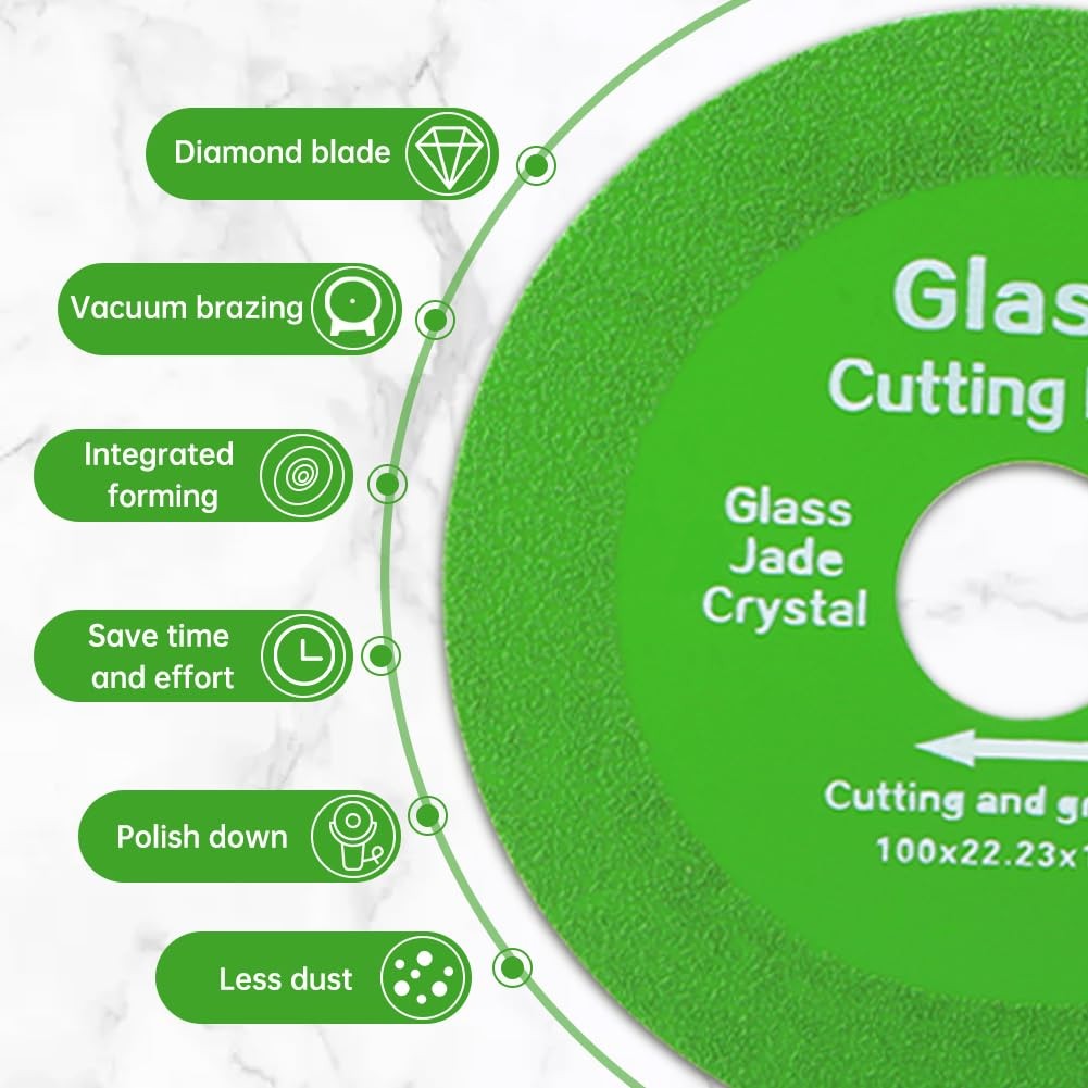 5 Pcs Glass Cutting Disc for Angle Grinder, 4" Ceramic Tile Cutter Blade, Ultra-
