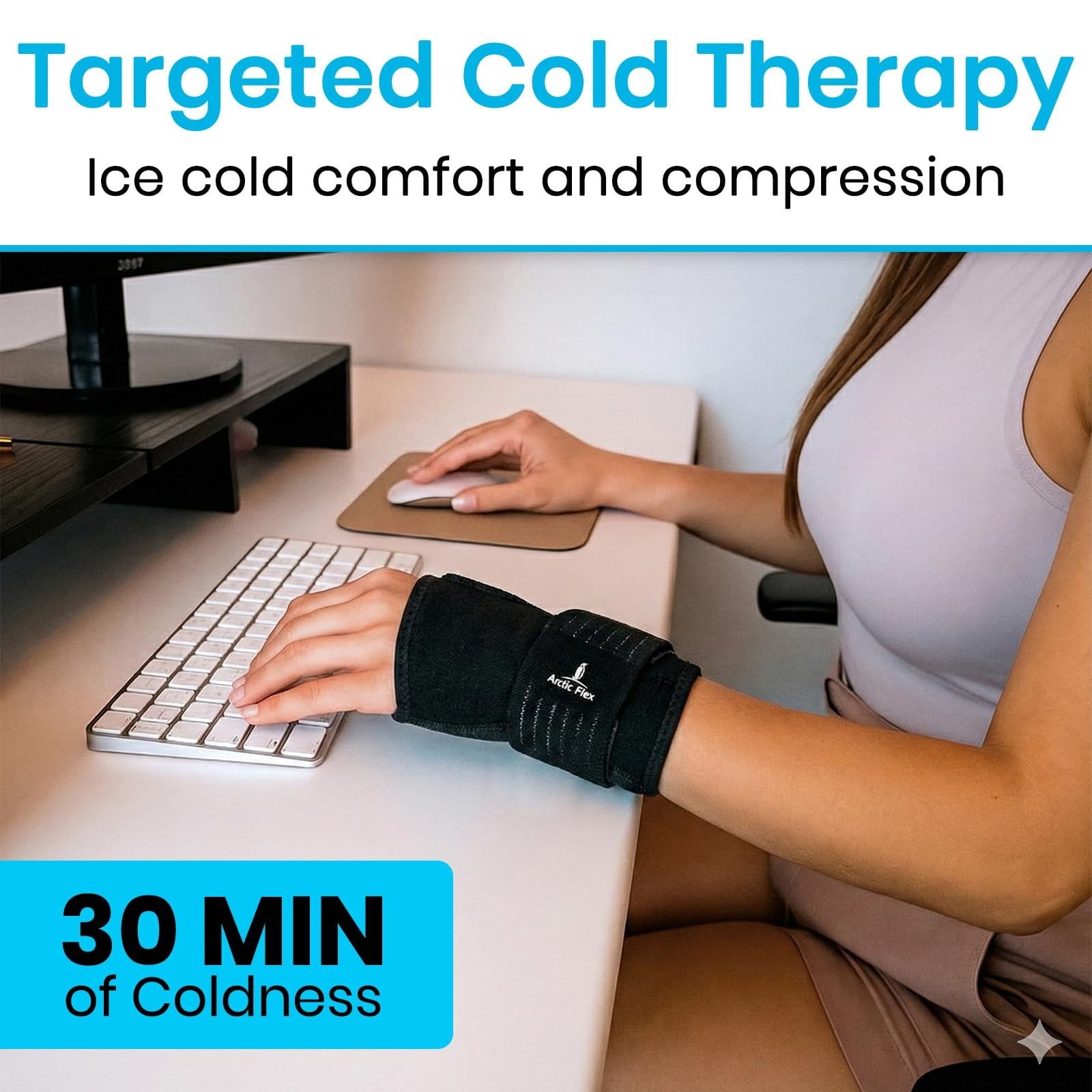 Arctic Flex Wrist & Thumb Ice Pack Wrap - Extra Strength Hot & Cold Therapy -...