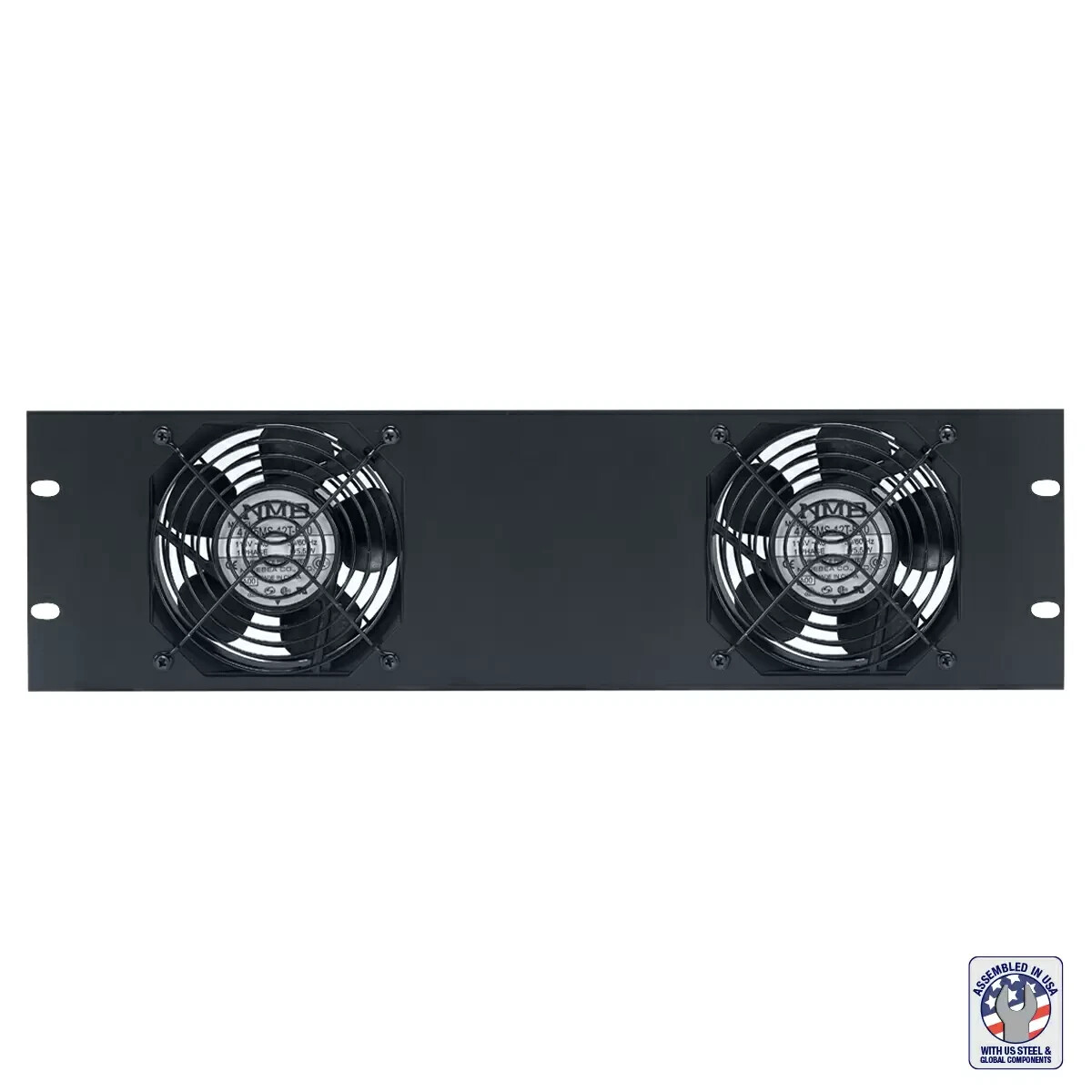 Lowell FW2-3T Panel with 2 Whisper Fans, 3U Fan Panel