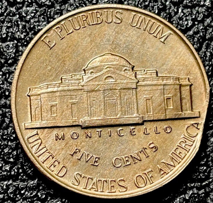 1942-p TYPE 1 FULL STEPS ERROR Jefferson Nickel CLIPPED PLANCHET ERROR!!!!