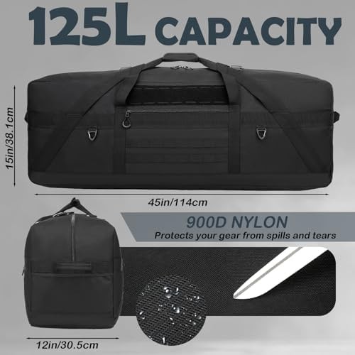 45" Extra Large Duffle Bag, Heavy Duty Duffle Bag with Multiple Pockets | Per...