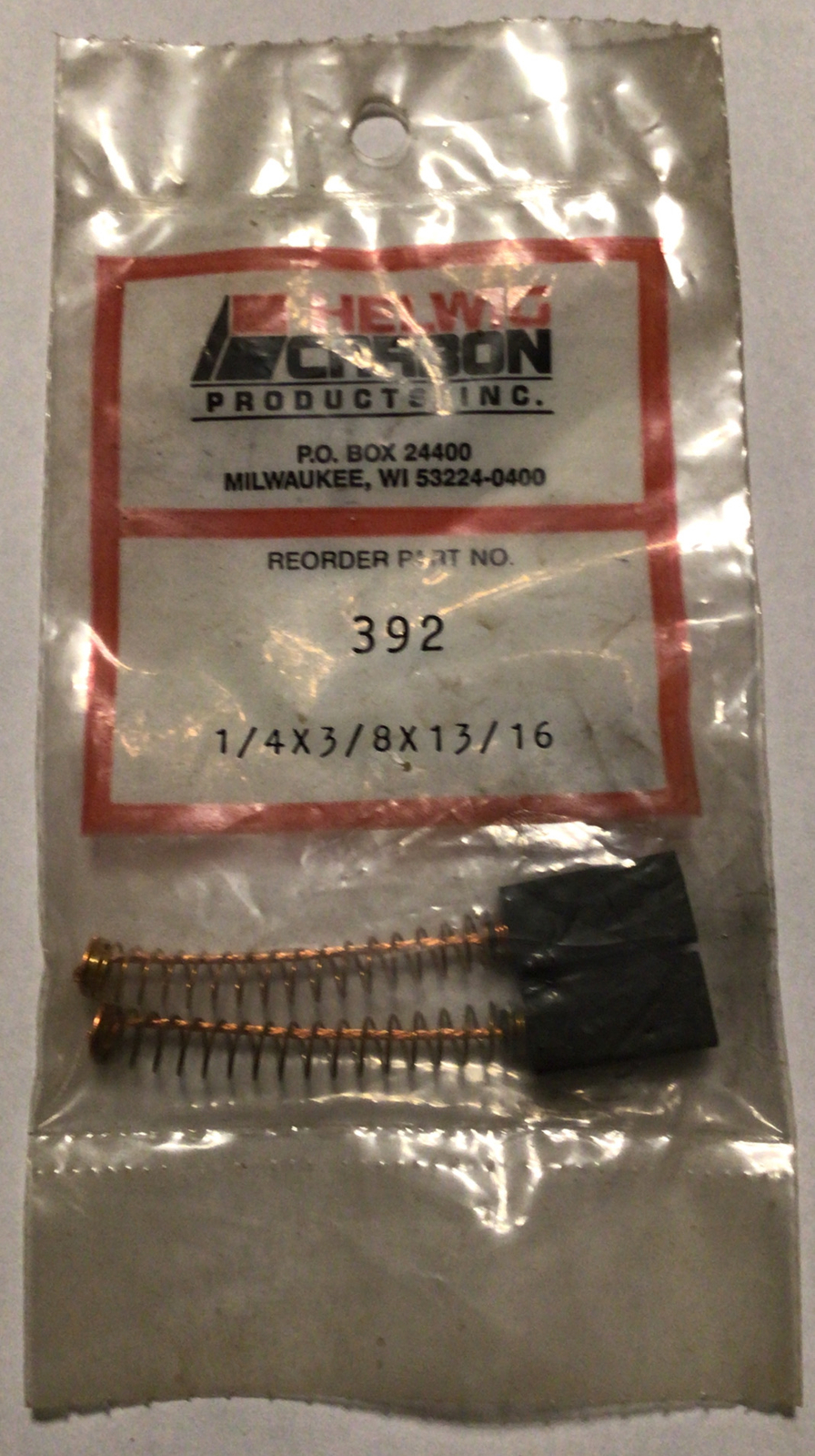 NOS New Old Stock Helwig Carbon Products Part 392 Sealed Brush Replacement