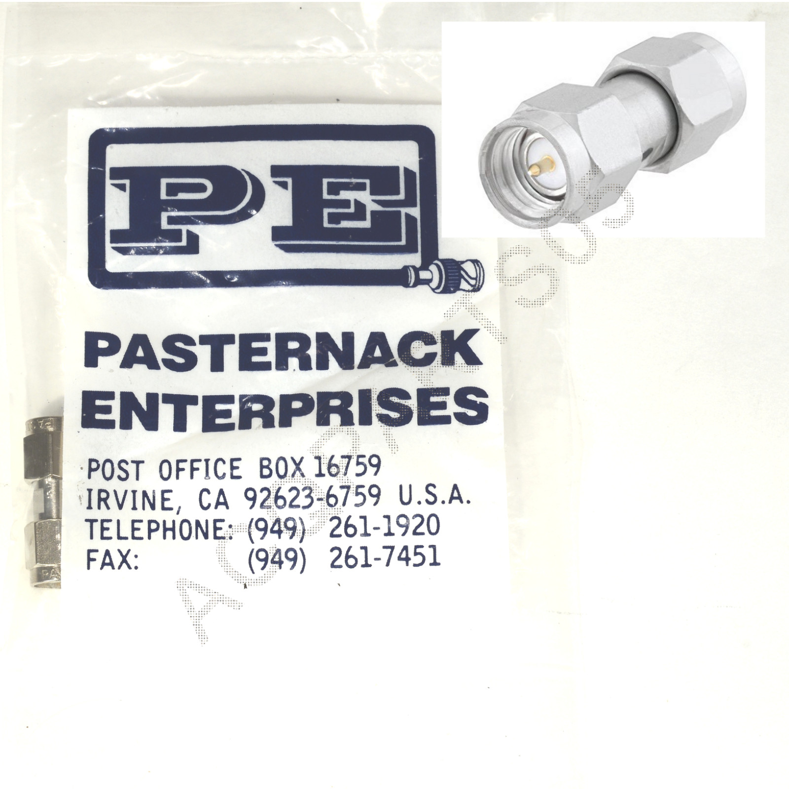 Pasternack PE9505 Precision SMA Male to SMA Male Adapter/Connector Saver  27 GHz