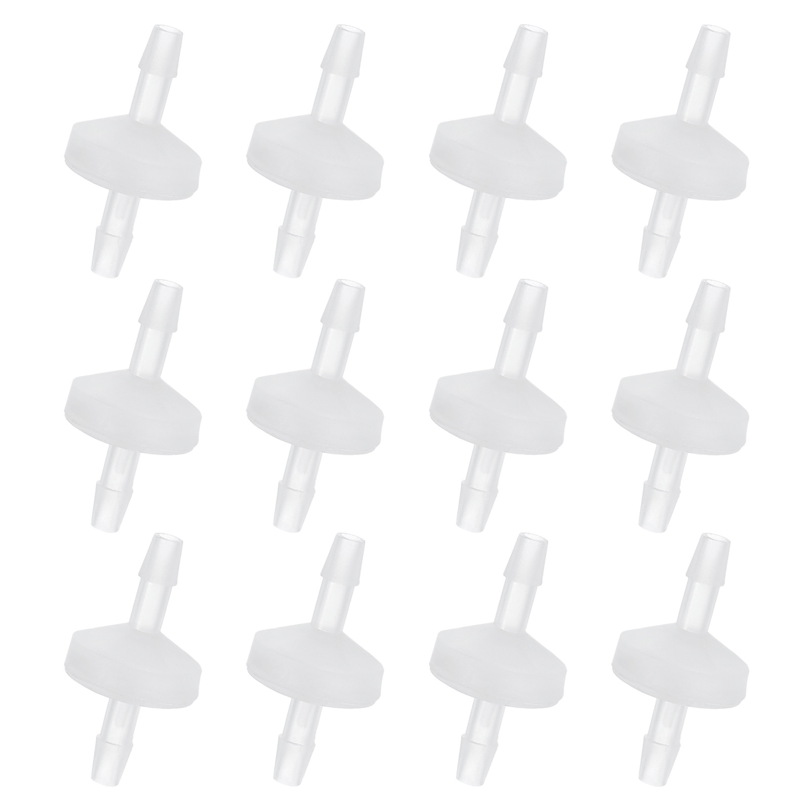 12 Pcs 5/32" Plastic One Way Inline Check Valve Barb Hose Non Return Translucent