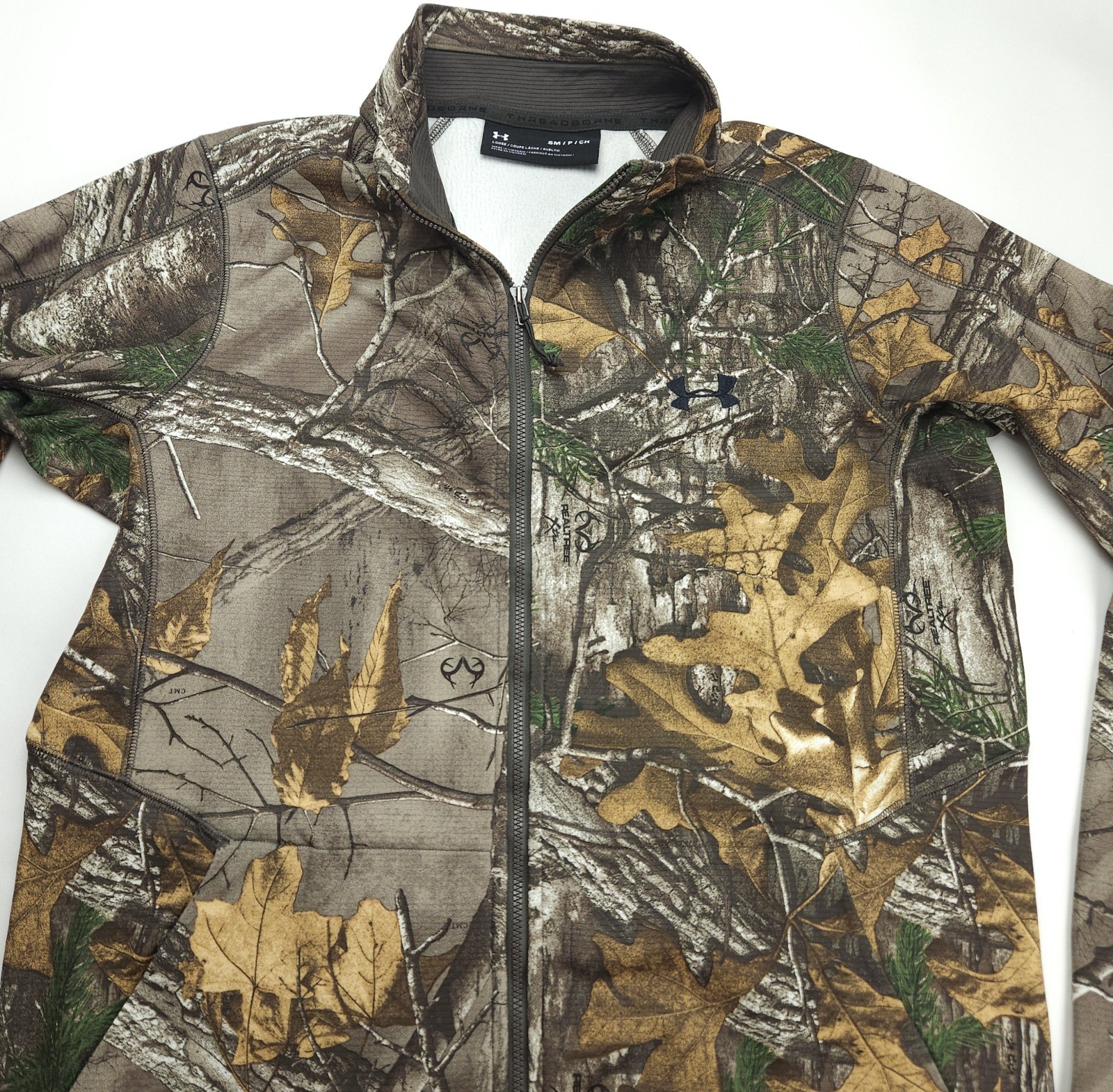 Small Under Armour Threadborne Realtree XTRA Camo Shell Jacket Men's Full Zip