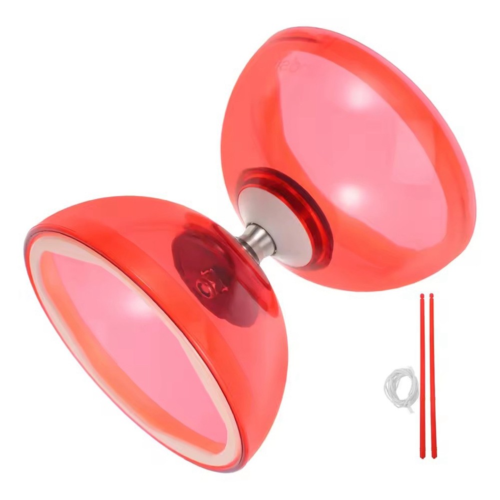 Juggling  Triple Bearing Diabolo  Playset Crystal Red C3I39488