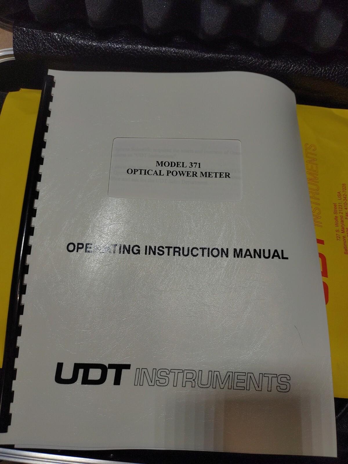 UDT Model 371 Optical Power Meter =New / Lightly Used=