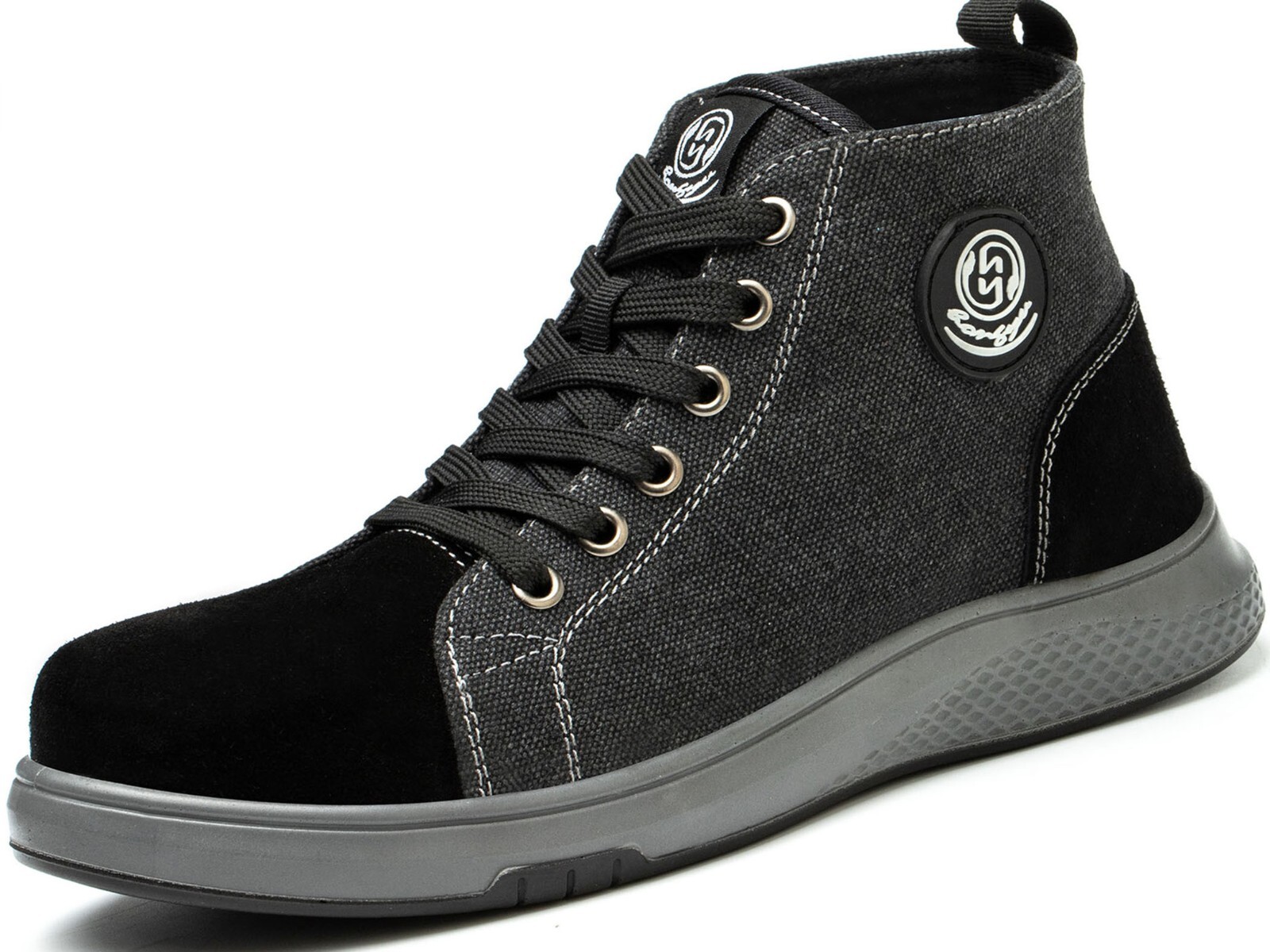 Men’s Composite Toe Work Shoes Women’s Safety Sneakers Canvas Construction Boots