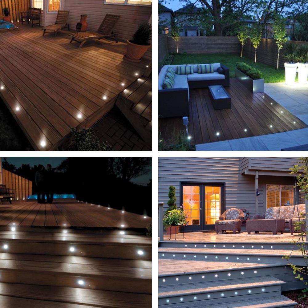 10pcs LED Garden Post Deck Cap Fence Light Landscape Road Path Light Ground Step
