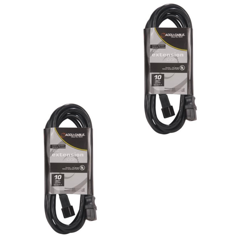 2x ADJ ECCOM-10 10' IEC Female to Male