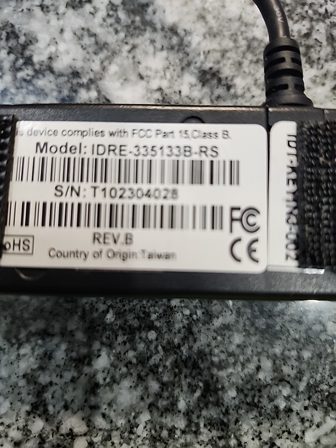 IDTECH IDRE-334133B-E1 MagStripe Reader USB Black
