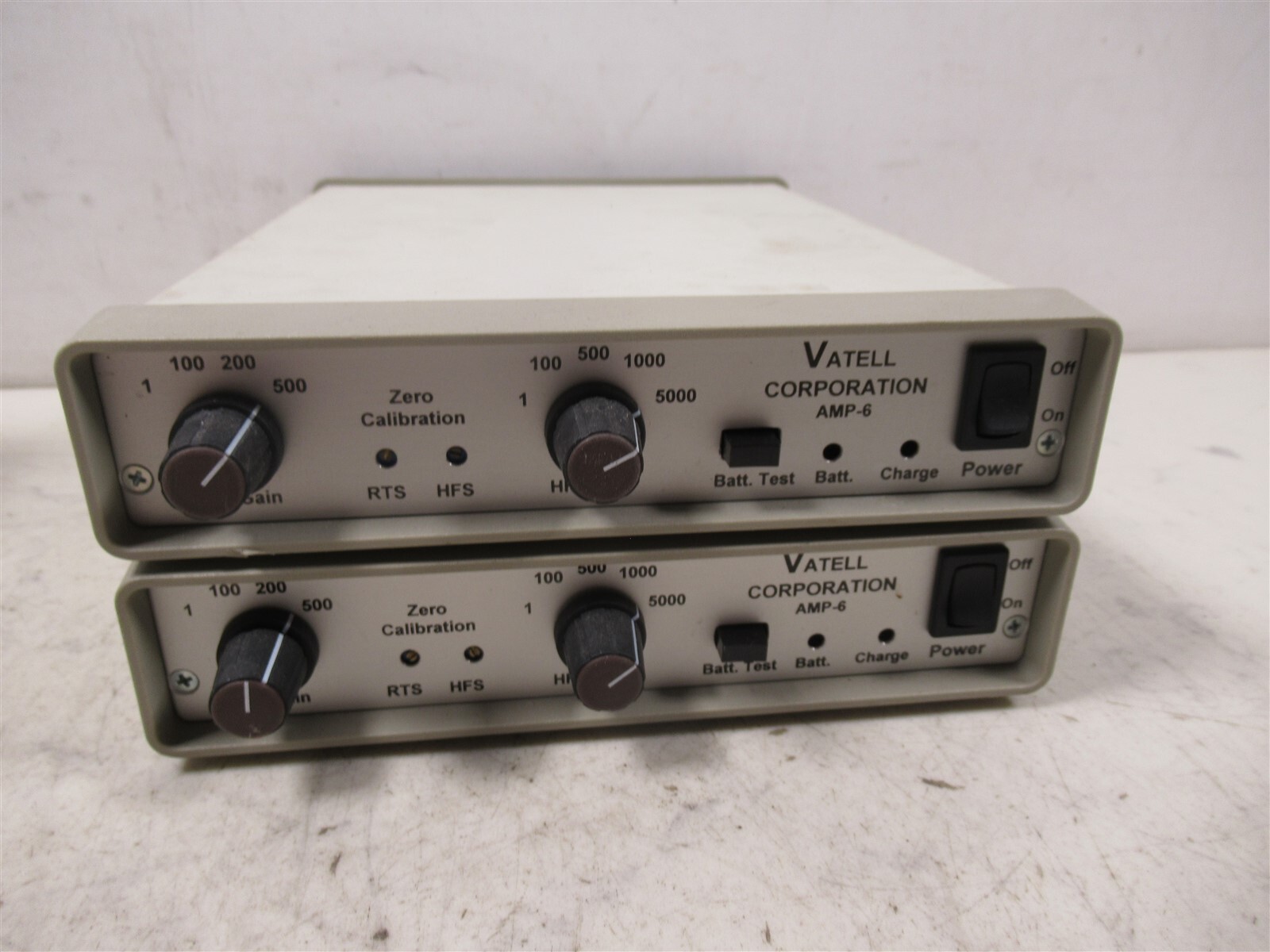 Lot of 2 Vatell Corporation AMP-6 Signal Conditioning Dual Channel HFM Amplifier