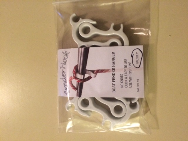 FENDERHOOK The Fast Easy NO Knot Adjustable bumper Clip Hanger 1" Rail 6 PACK