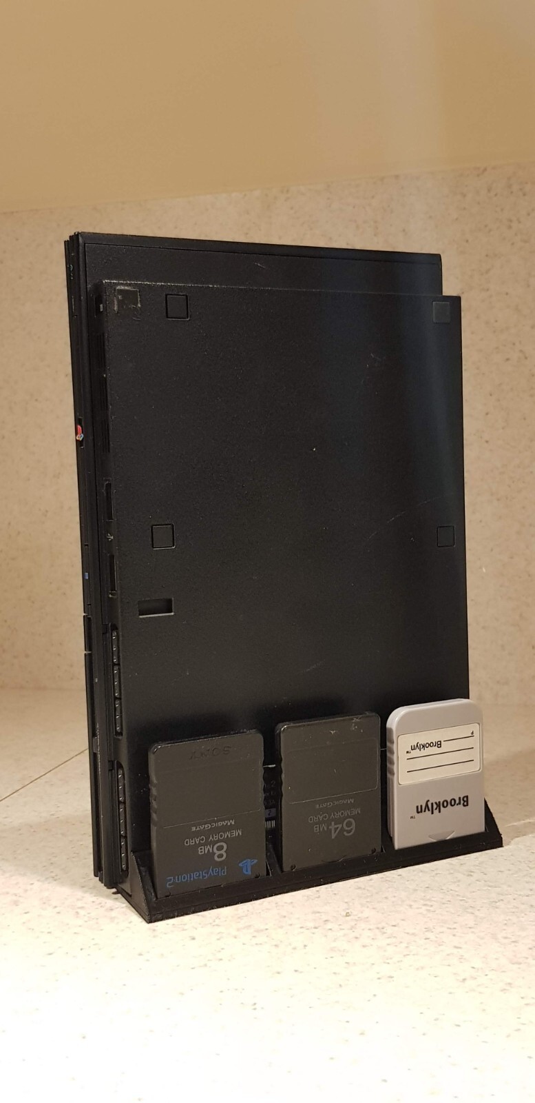 PS2 Slim Console and Memory Card Holder Vertical Stand
