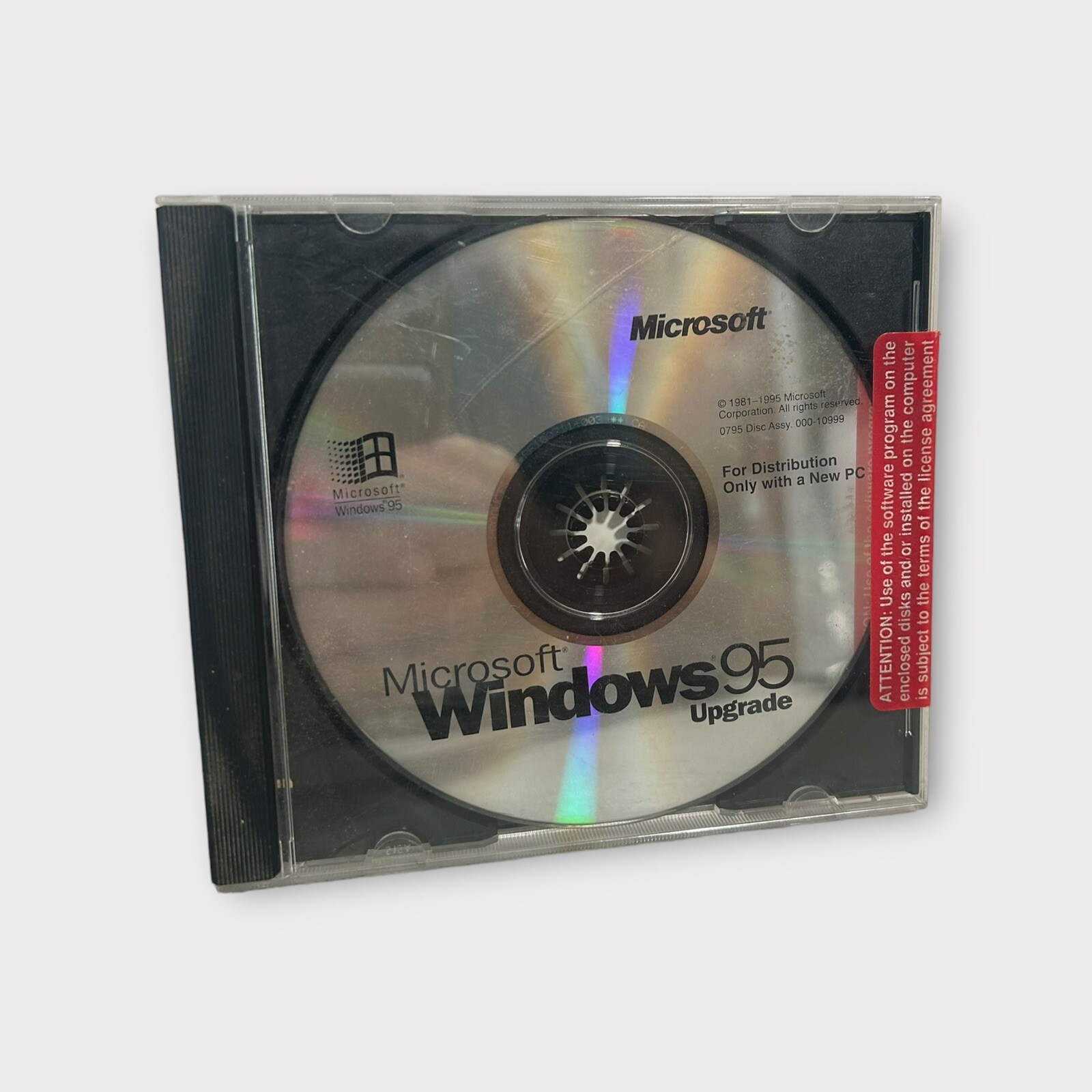 MIcrosoft Windows 95 Upgrade Disc No Product Key