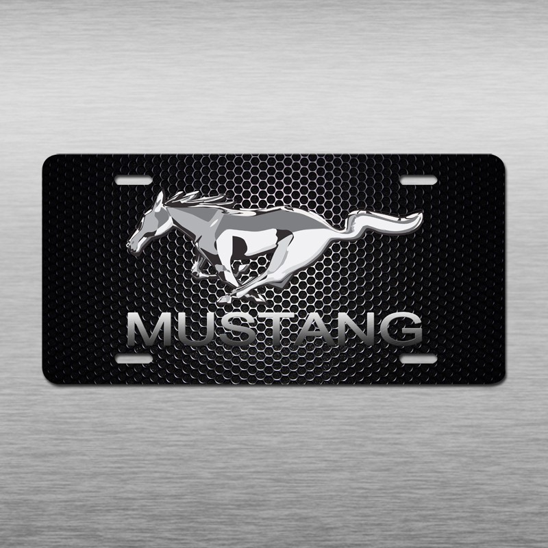 Black Mustang Vehicle License Plate Mach-E Art Novelty Muscle Sport Car Auto Tag