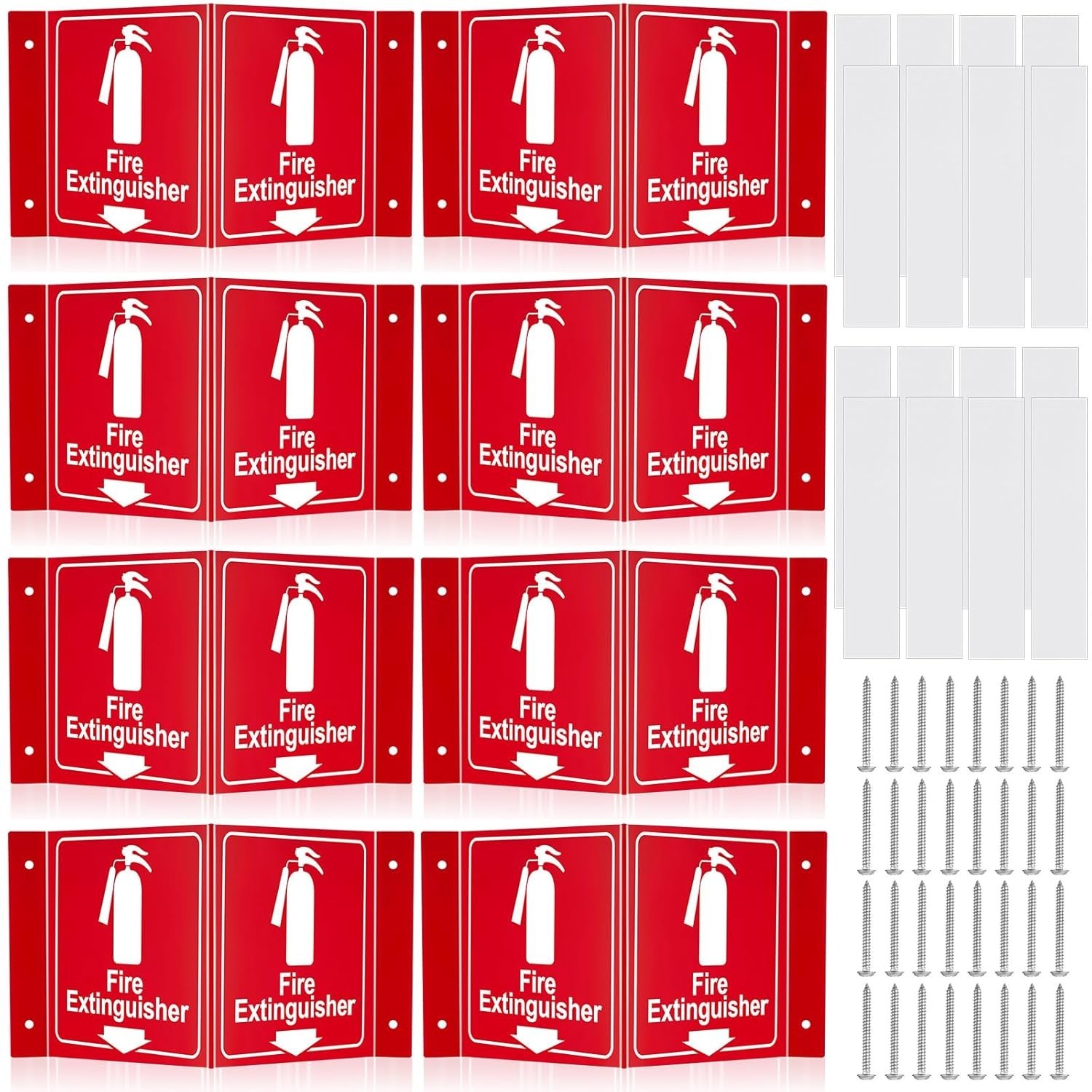 8 Sets 3D Fire Extinguisher Projecting Sign with Down Arrow 11.34" x 6.3"