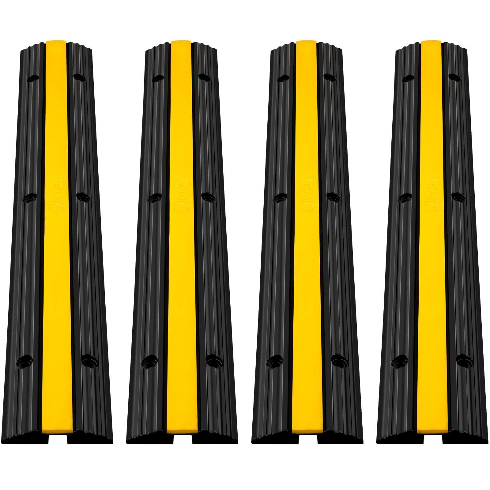 Heavy Duty Cable Protector Ramp 22046lbs Load Capacity 4 Pack Black Yellow