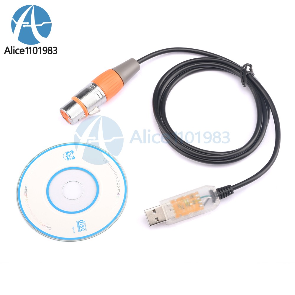 USB to DMX Interface Adapter Cable Stage Light PC DMX512 Controller Dimmer DMX