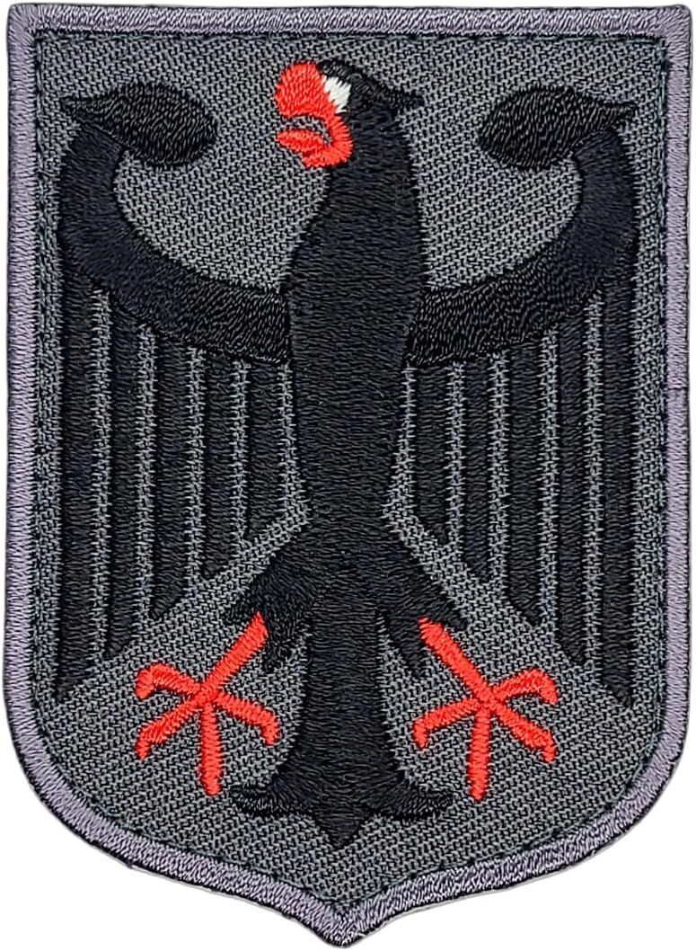 German Eagle Military Shield Morale Patch | 2PC HOOK BACKING 3"X2.5