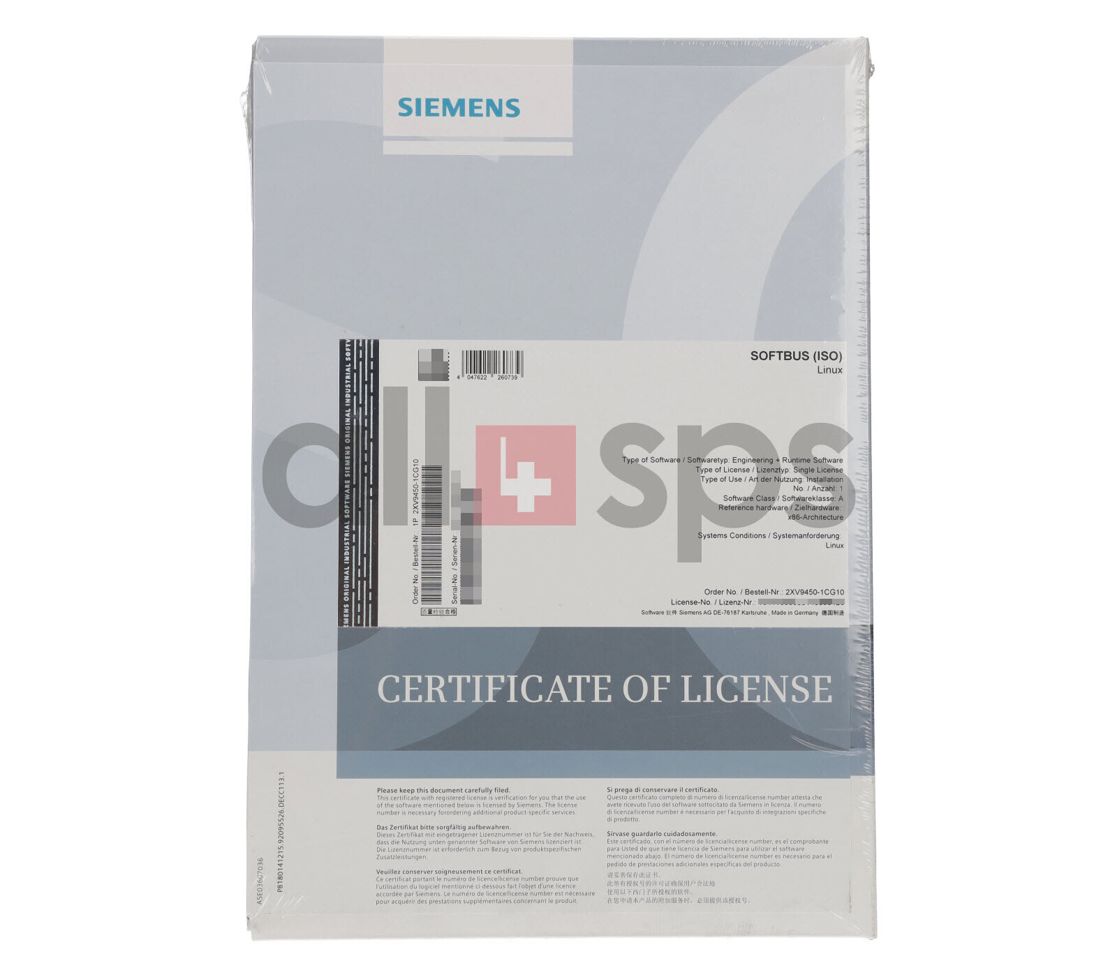 SOFTBUS/LINUX CONNECTION OF LINUX COMPUTER TO SIMATIC CONTROLLERS, 2XV9450-1CG10