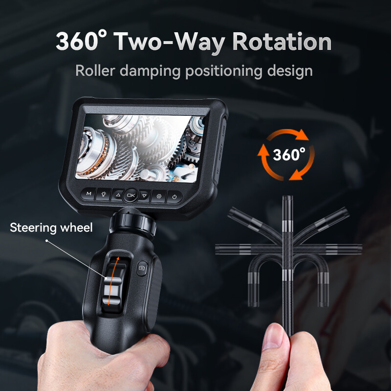 Articulating Endoscope Camera Borescope Inspection Camera Two-Way 360° 1080P HD