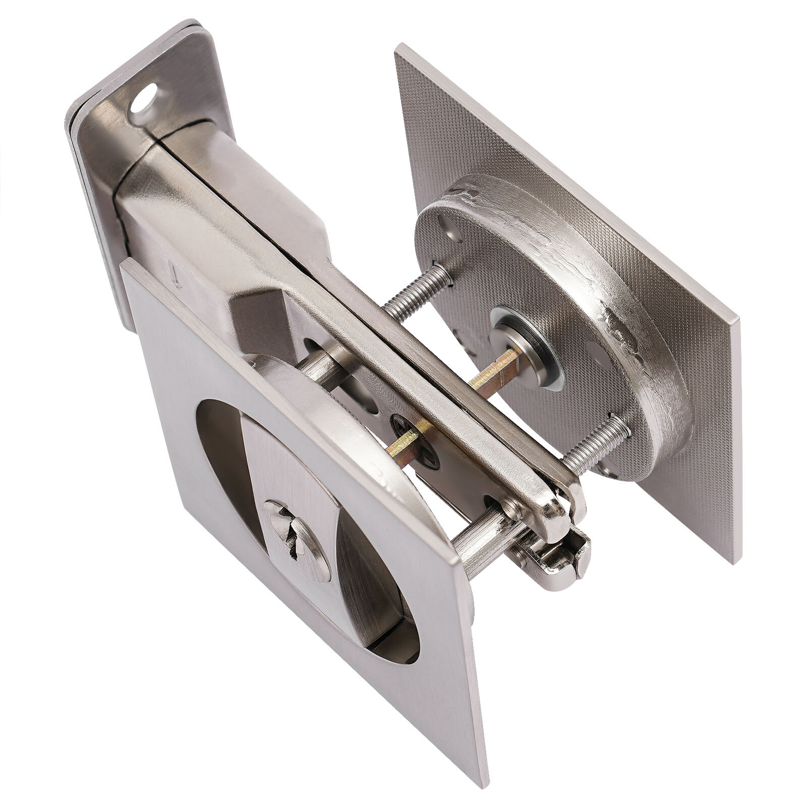 Cavity Sliding door Lock Privacy Function Entry lock Silver Square