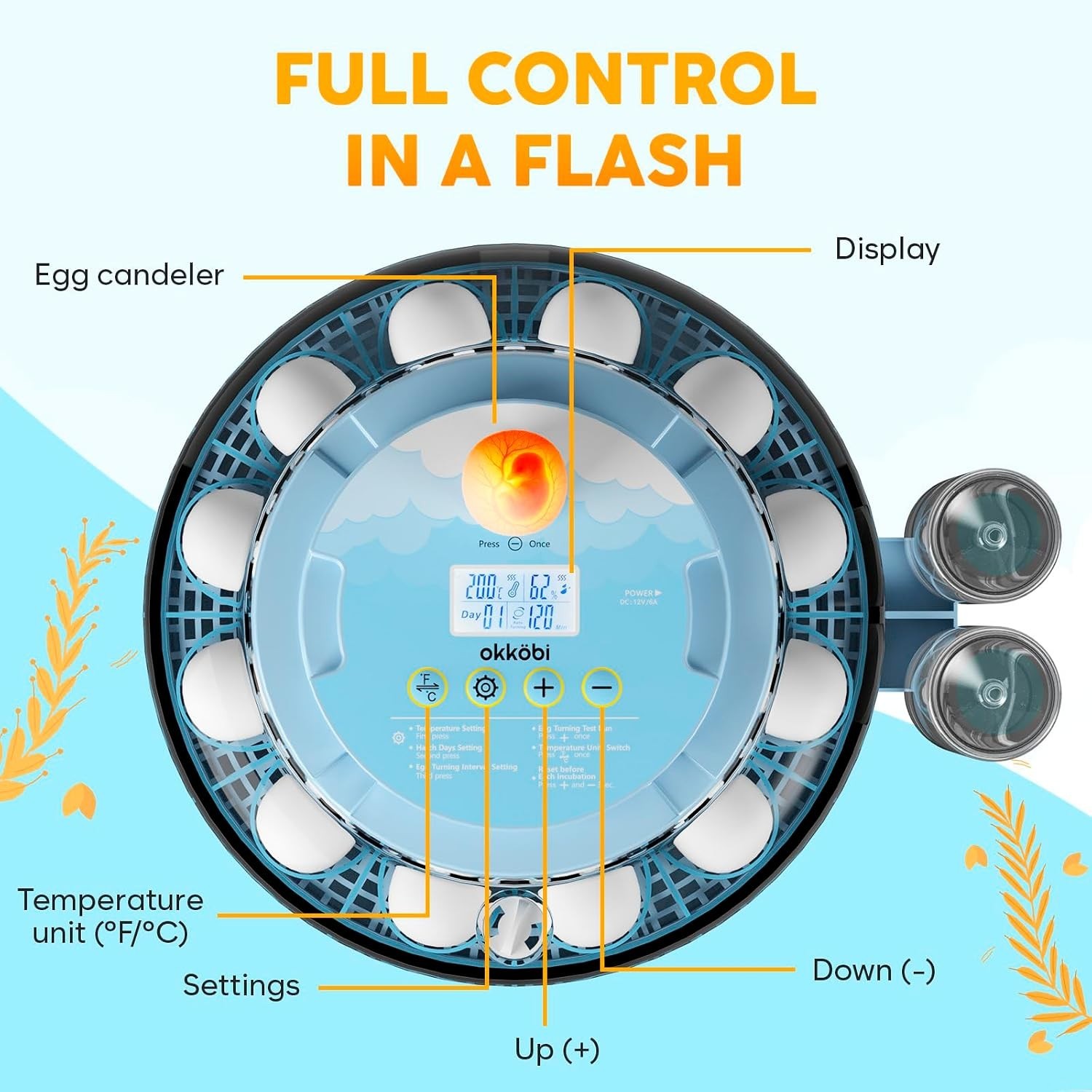 18 Egg Incubator with Automatic Egg Turning and Humidity Control – Egg Incuba...