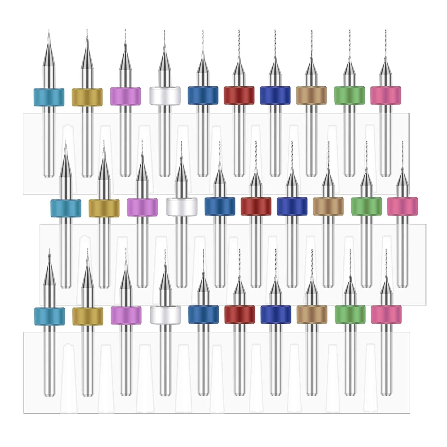 30pcs Micro Drill Bits Set for Most Rotary Tools,Spiral Flute 0.1mm-1mm Tungsten