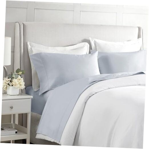 Cotton Sheet Set, Soft & Breathable 500TC Egyptian Cotton Sheets, King Grey