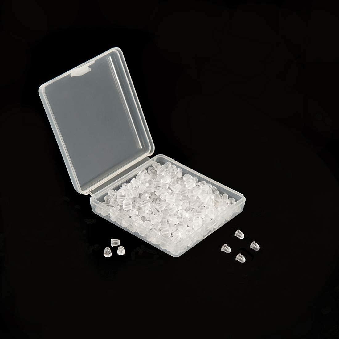 Silicone Earring Backs Backings 600 Pcs Soft Clear Ear Safety Back Pads Backs...
