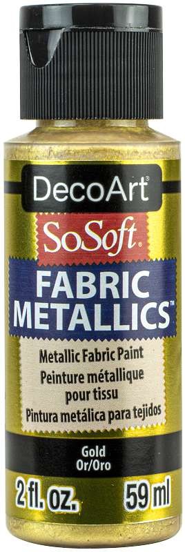 SoSoft Fabric Acrylic Metallic Paint 2oz Gold