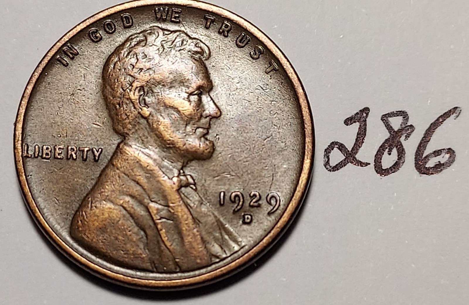 1929-D Lincoln Wheat Cent   EXTREMELY FINE  #286