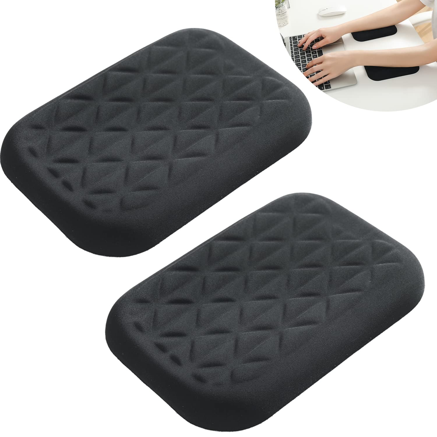 LargeLeaf Ergonomic Wrist & Elbow Rest Pad for Desk with Memory Foam & Non-Sl...