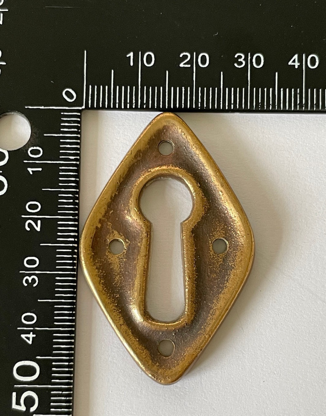 Antique Solid Brass Diamond Escutcheon Vintage Keyhole Cover Door Victorian