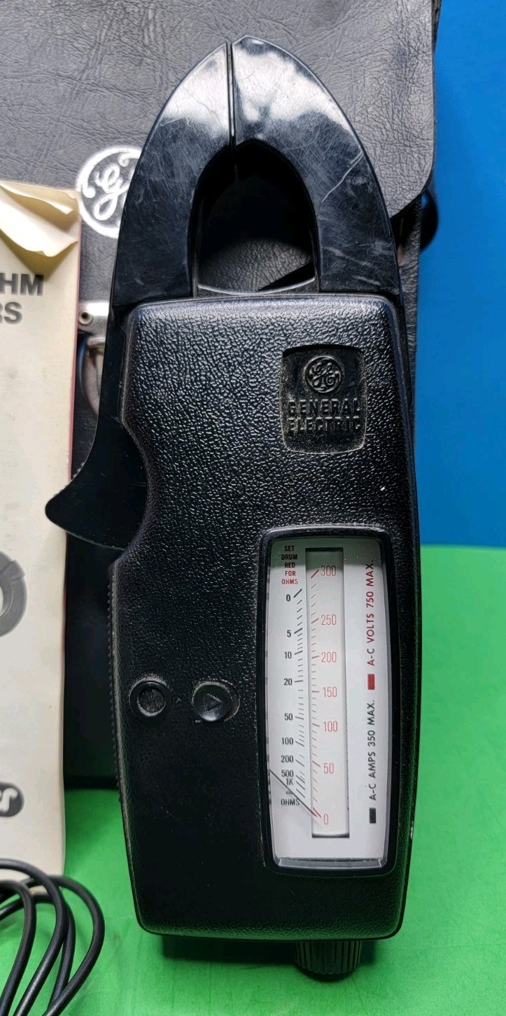 Vintage GE Snapper 350 AC Volt, Amp & Ohm Hook-On Meter